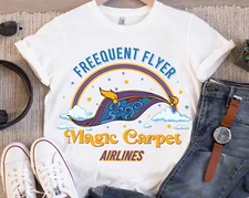 Aladdin Flying Magic Carpet Airlines Frequent Flyer Unisex Adult Kid Tee 800957
