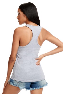 Next Level Women's Ideal Racerback Tank - Heather Grey | 60/40 Combed Cotton Blend | Side Seams & Curved Hem