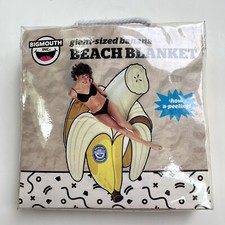 Big Mouth Inc Giant Size Yellow  White Banana Beach Blanket Towel 78x50 NIP
