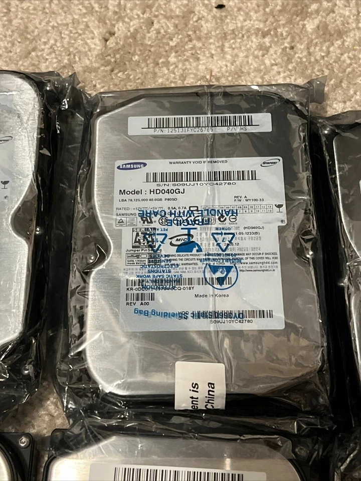 x7 Samsung Spinpoint HD040GJ P 40GB 7200RPM 3.5" SATA Desktop HD Hard Drive HDD - Image 3 of 4