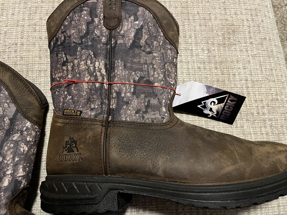 Botas Rocky Worksmart 400G aisladas impermeables camufladas occidentales para hombre talla 11 W Foto 4 de 4