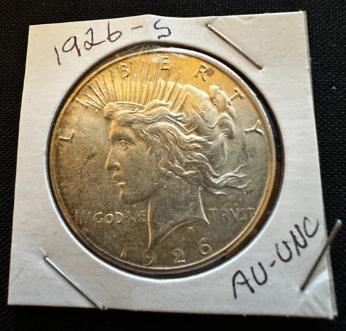 1926-S Peace Silver Dollar AU++ San Francisco Mint – 90% Silver Coin