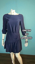 Comptoir des Cotonniers Taille 34  Superbe Robe manches 3/4 doublée bleue