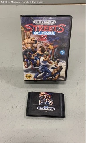 Sega Genesis Streets Of Rage 2 Black Cartridge Video Game