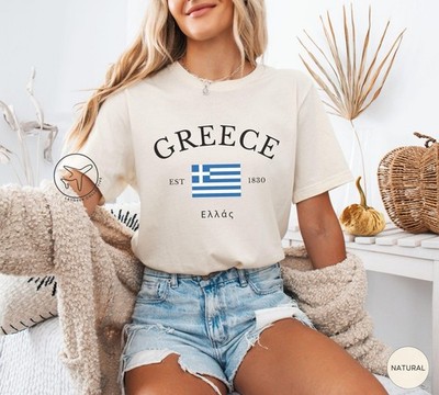 Greece Flag T-Shirt Travel Gift for Greece Lovers Country Flag Tee