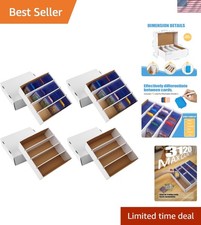 Durable Cardboard Card Storage Boxes - 4 Pack with 10 Dividers, 3120 Capacity