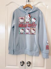 Hello Kitty Hoodie Kangaroo Pockets. Size Medium Light Blue