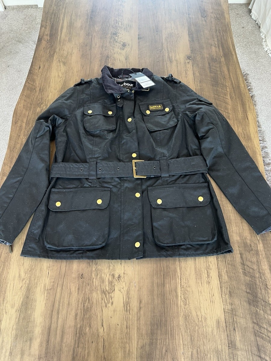 Barbour International Black Wax Jacket Ladies Barbour