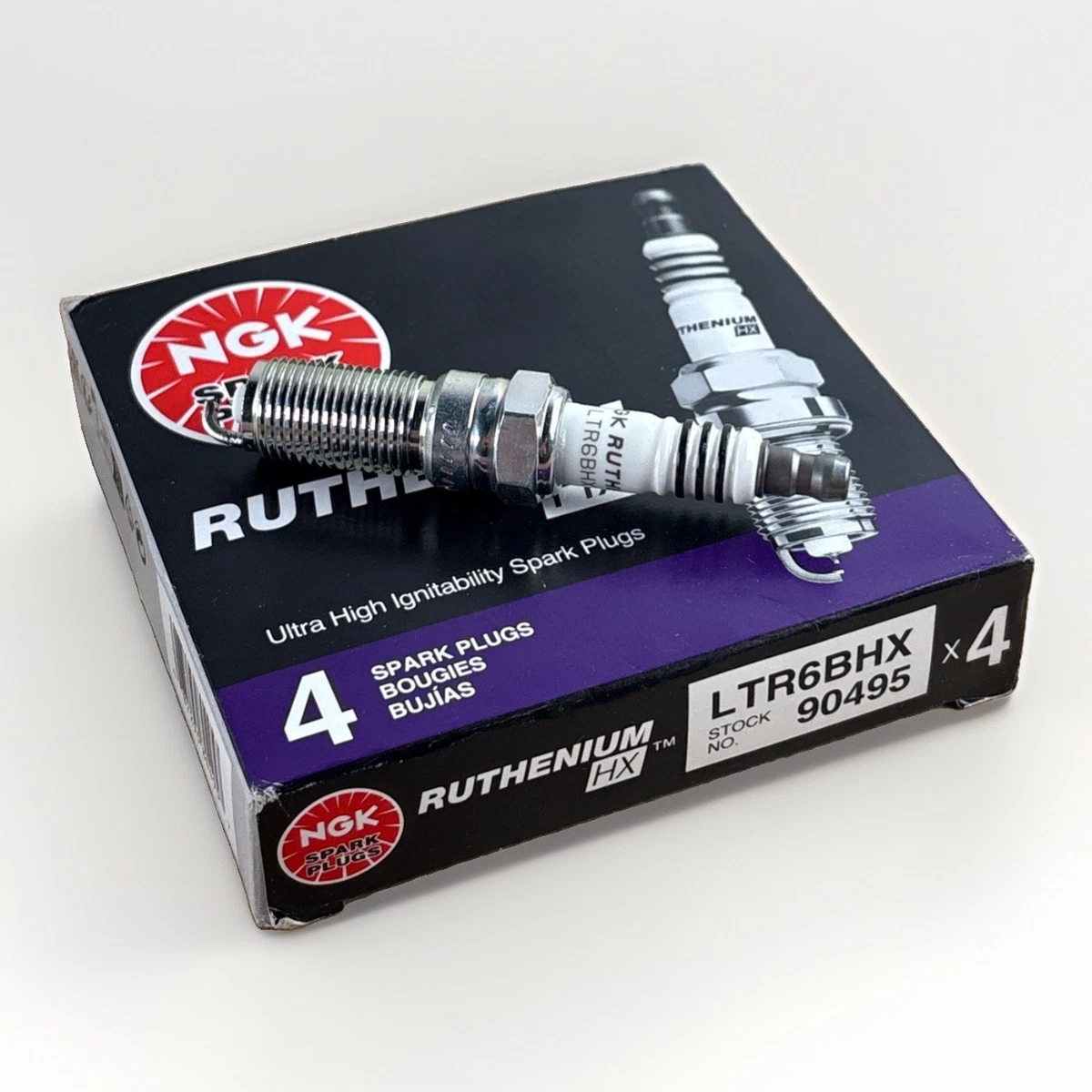4x NGK RUTHENIUM HX Spark Plugs LTR6BHX 90495 fit Ford TURBO Ecoboost photo 1