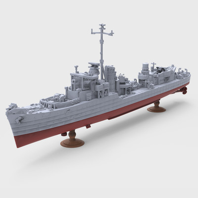 SSC1000744S 1/1000 Model Hunt-Class, French Destroyer La Combattante,1944 FULLHU