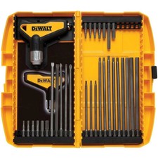 31 Piece Ratcheting T Handle Set Allen Wrench Hex Key Metric Tool Kit Sae - New