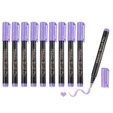10 Pcs Metallic Marker Pens Metallic Paint Brush Markers Purple 