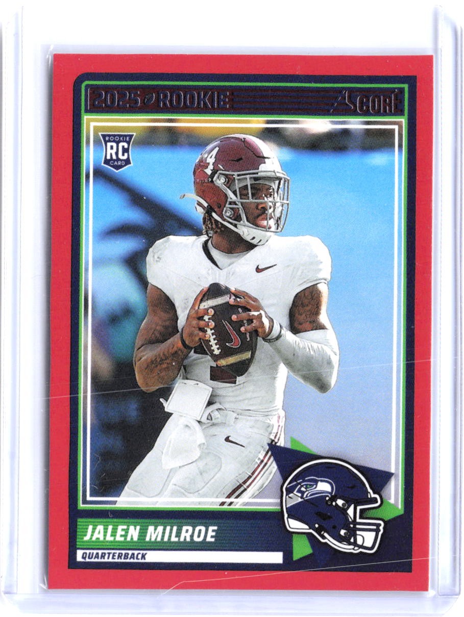 Jalen Milroe 2025 Score #29 Red Jalen Milroe RC Seahawks