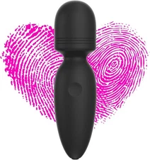 Mini Wand Massager,Small Cordless Handheld Massager with 10 Quiet Black 