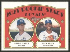 2021 Topps Heritage #129 Brady Singer RC/Nick Heath RC Kansas City Royals TW1633