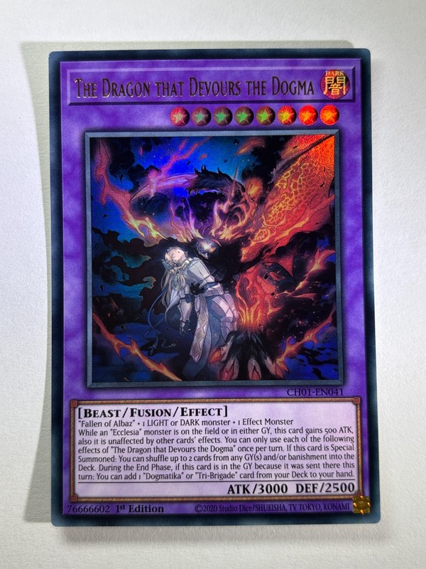 The Dragon that Devours the Dogma CH01-EN041 Ultra Rare 1st Ed tYuGiOh Card NM