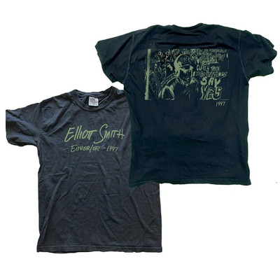 ELLIOTT SMITH Black Either Tour 1997 T Shirt Full Size S-5XL