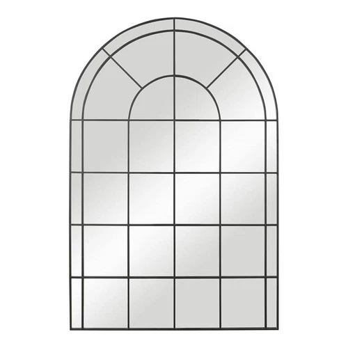 Uttermost Grantola Iron Metal and Glass Arch Mirror in Satin Black - Picture 1 of 6