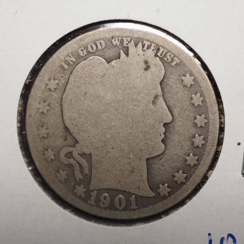 1901   *O *  BARBER SILVER QUARTER  ***NICE*** FREE SHIPPING   C2125