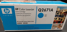 NEW Genuine HP Color LaserJet 3500-3550 Q2671A Cyan Toner Cartridge T-856