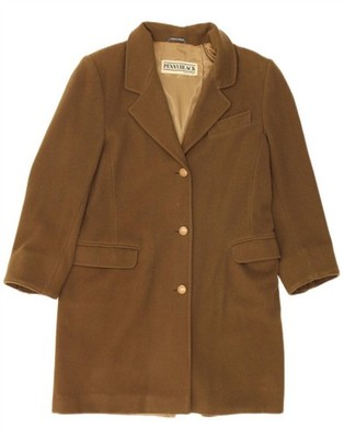 PENNY BLACK Womens Overcoat UK 12 Medium  Khaki Wool CT01
