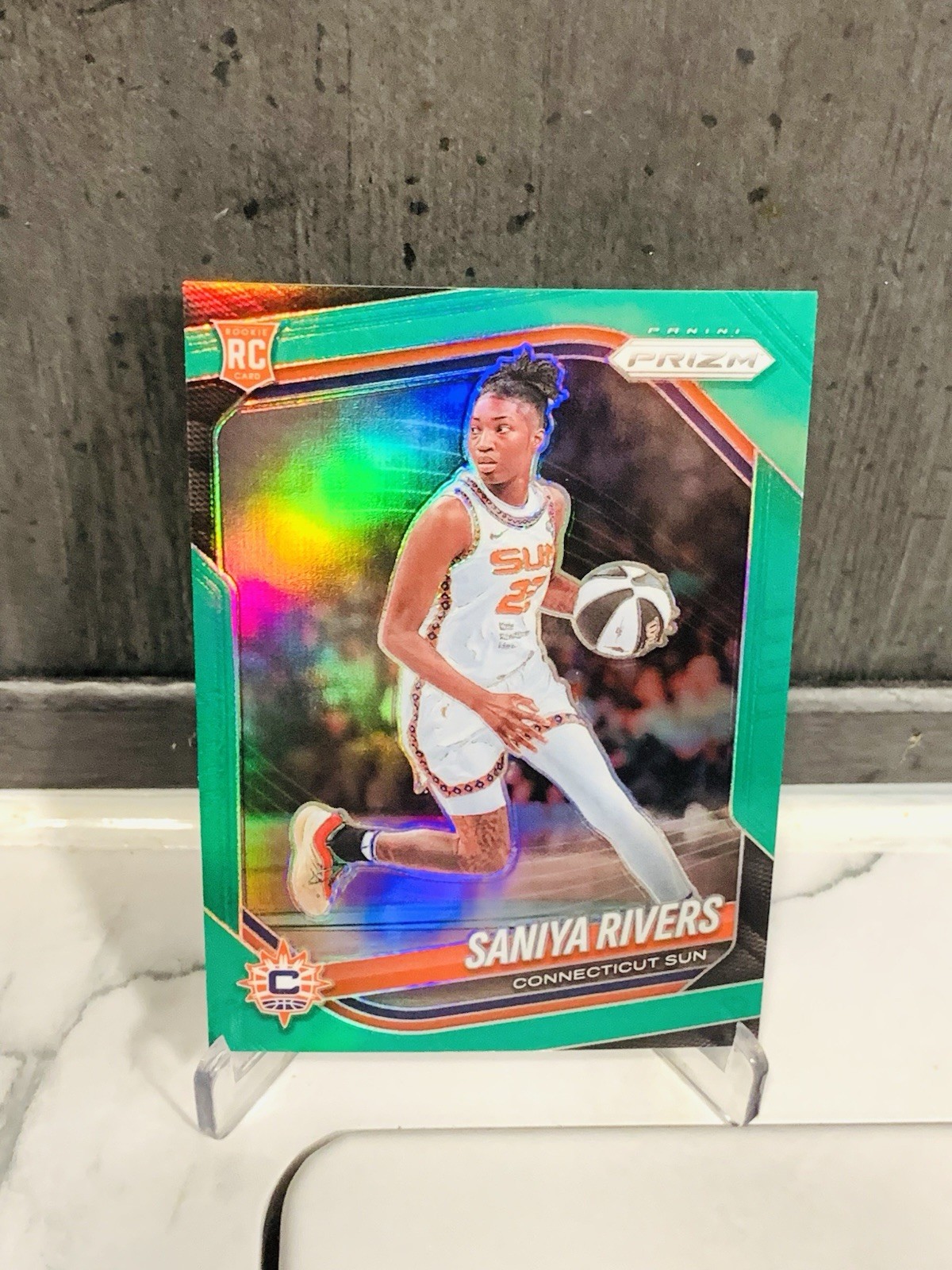 2025 WNBA Prizm #131 Saniya Rivers Green Prizm RC Connecticut Sun