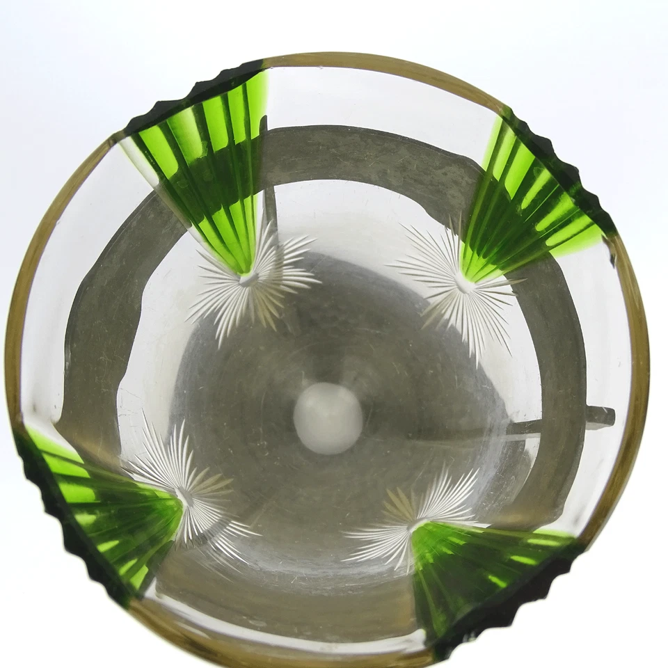 Jugendstil Vase, Glas geschliffen, Zinn-Montur-Halter, wohl Deutschland um 1900 - Bild 2 von 4