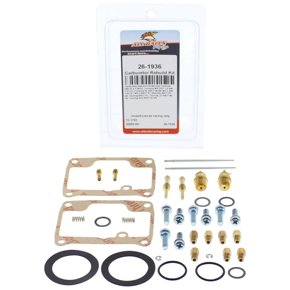 New All Balls Carburetor Rebuild Kit for Ski-Doo MX Z 500 F 01 MX Z 440 F 97-01 Foto 3 de 4