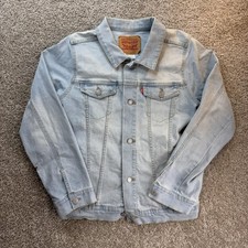 Levi's Jacket Kids 12-13 Yrs Blue Denim Light Wash Classic Trucker Button Front