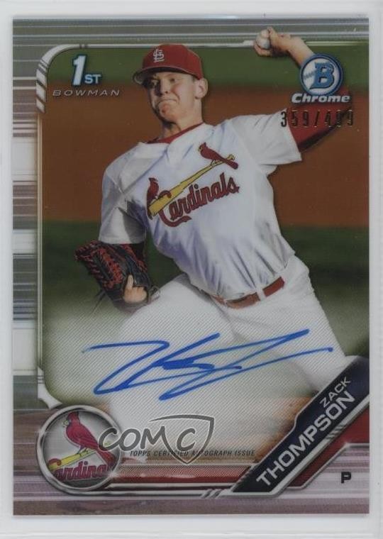 2019 Bowman Draft Chrome Pick Refractor 359/499 Zack Thompson #CDA-ZT Auto g6p