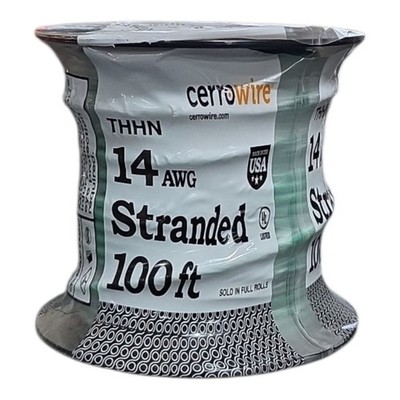 Cerrowire 100 ft. 14 Gauge Green Stranded Copper THHN Wire