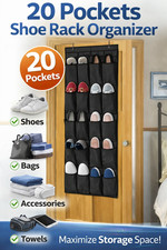 High Quality 20 Pocket Hanging Over Door Shoe Organiser Storage Rack Tidy Space