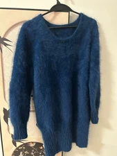 Angora Sweater Blended Jumper Super Soft Fluffy Fuzzy Pullover
