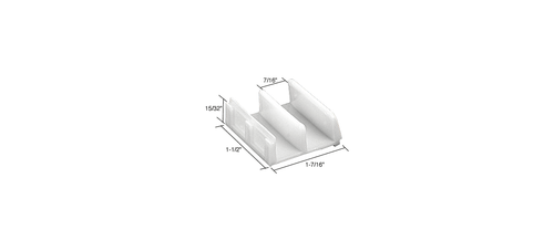 CRL M6059 1-7/16" White Wide Tub Enclosure Sliding Door Bottom Guide - pack of 2 - Picture 2 of 4