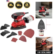 Corded Multi-Function Detail Sander with Dust Box 12 Sanding Sheets