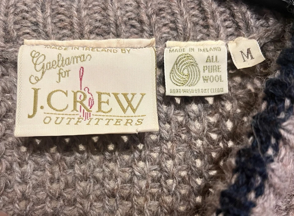 GAELTARRA for J CREW cable knit Pure Wool sweater sz M VTG 80s 90s Ireland - Image 4 of 4
