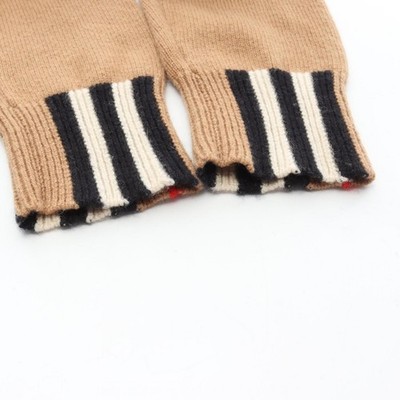 M0109B1 未使用★BURBERRY ウール毛布 140×220 BURBERRY Icon Stripe Trim knitwear sweater 8020391 cashmere Brown