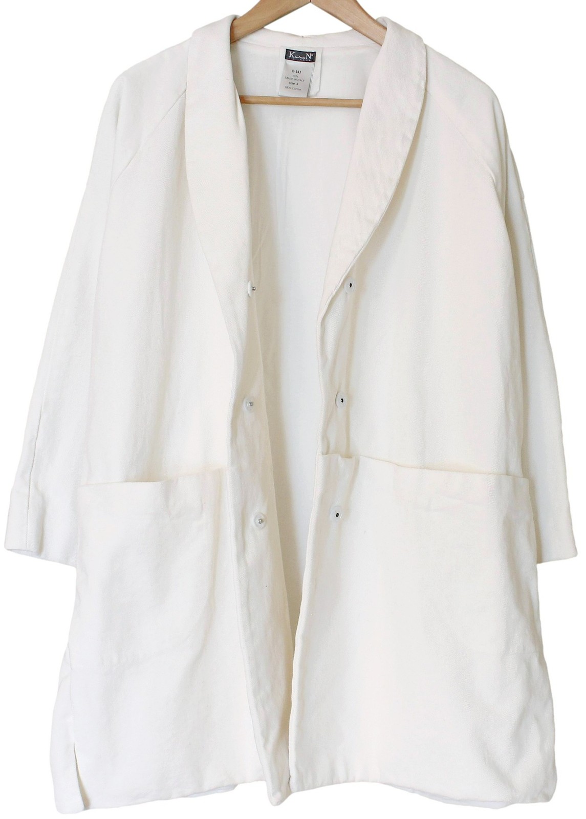 KRISTENSEN DU NORD Cotton Canvas IVORY Snap Button Jacket Coat M/L Made ITALY