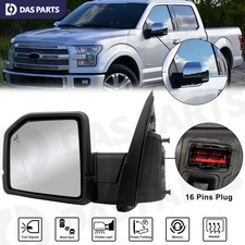 Power Mirror For 2015-2018 Ford F-150 F150 Driver Side Memory Turn Signal Chrome