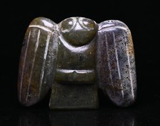 6CM China Hongshan Culture Hetian Jade Carved Bird Beast Animal Amulet Pendant