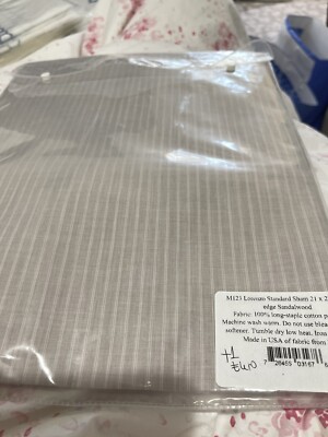 $430 Matouk Italy New 2pc Shams 100% Percale Sandalwood Lorenzo Standard/Euro