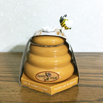 Vintage Bee Hive Honey Pot With Lid Ceramic Brown Caramel Jar Beehive - View #5
