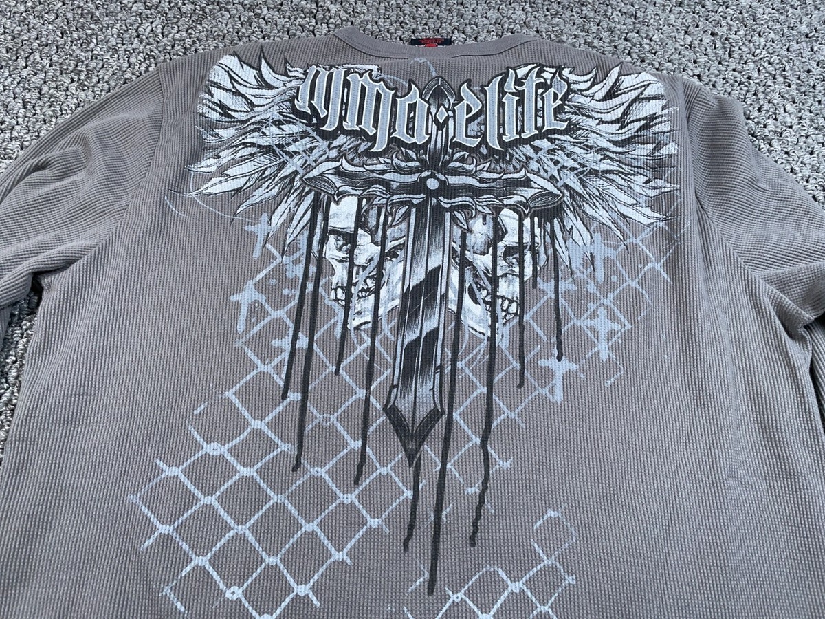 MMA Elite Skull Wings Thermal Long Sleeve Shirt Adult 2XL