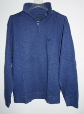 Izod Heather Blue 1/4 Zip Pullover Sweater Shirt Mens Sz M