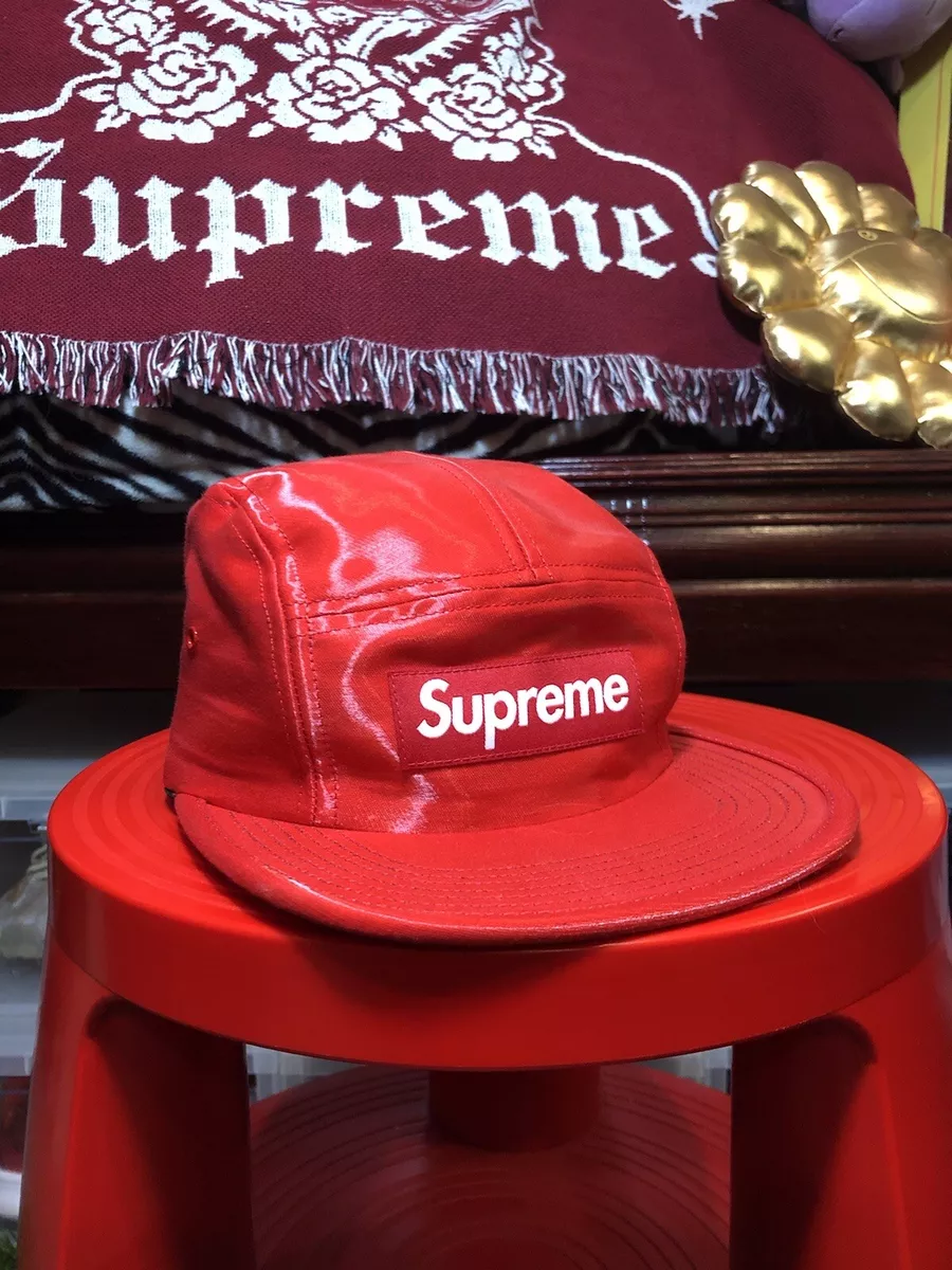 Supreme Box Logo Liquid Silk Camp Cap Red