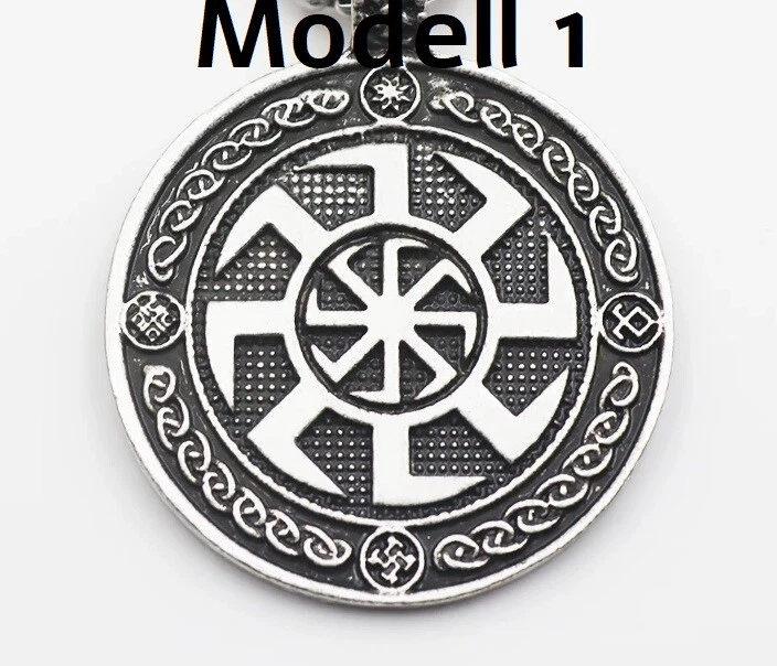 Halskette Sonnenrad  Kolovrat Medaillon Amulett slawisch keltisch Mythologie - Bild 3 von 4