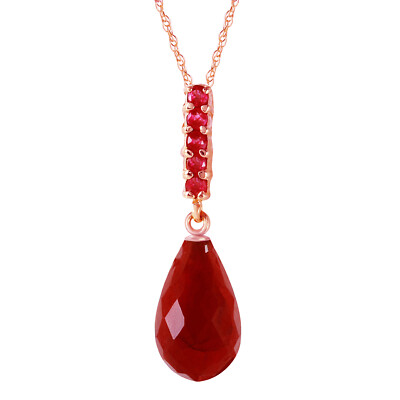 14K. MASSIVE GOLDKETTE MIT BRIOLETTE TROPFEN RUBIN
