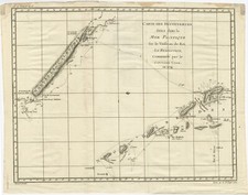 Carte ancienne du voyage du capitaine Cook dans le Pacifique par Benard (1780)