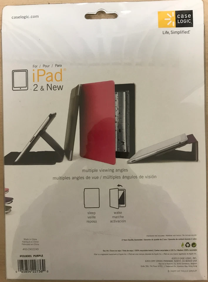 Case Logic- iPad 2 & New Case/Purple - Image 2 of 2