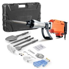2200W Electric Hammer with 4 Chisel Bits Case Adjustable Vibrating Handle
